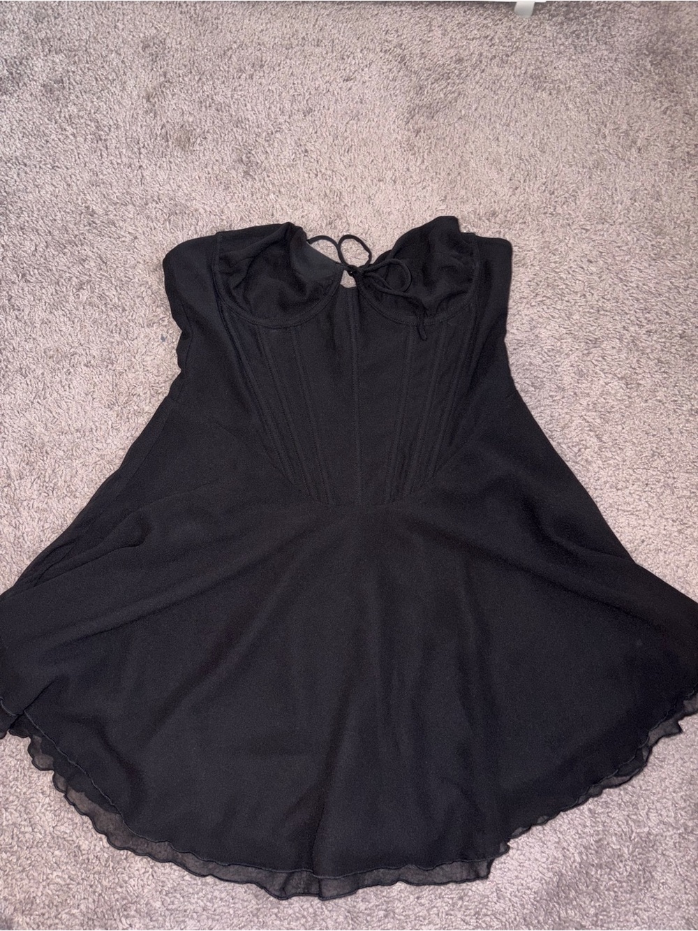 White Fox Black Strapless Fit-and-Flare Dress